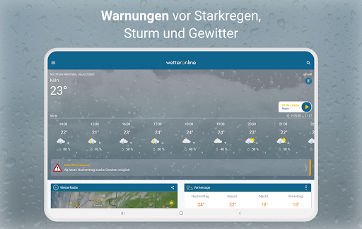 RegenRadar mit Unwetterwarnung APK screenshot