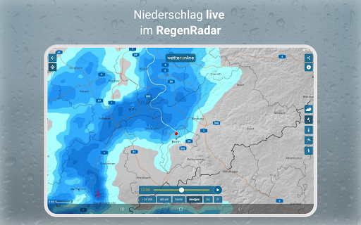 RegenRadar mit Unwetterwarnung APK screenshot