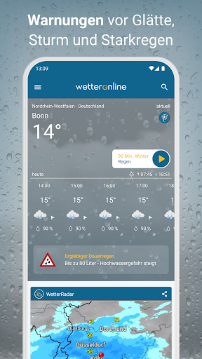 RegenRadar mit Unwetterwarnung APK screenshot