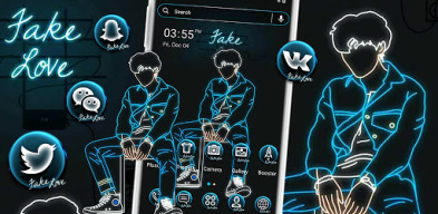 Sad Boy Neon Theme APK screenshot