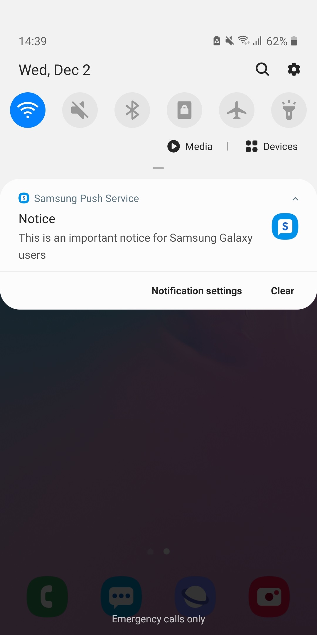 Samsung Push Service screenshot
