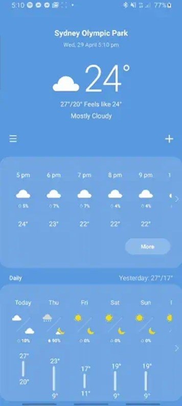 Samsung Weather APK screenshot