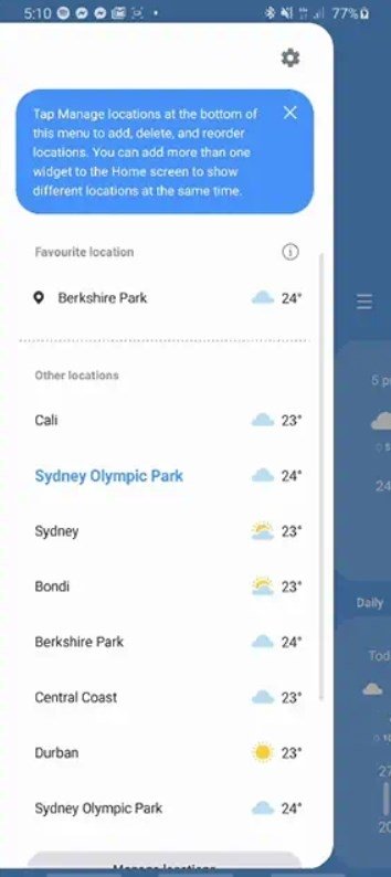 Samsung Weather APK screenshot