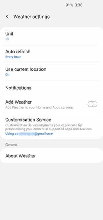 Samsung Weather APK screenshot