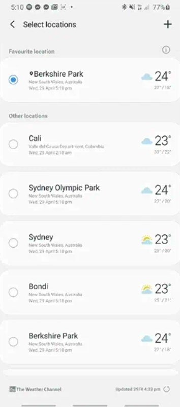 Samsung Weather APK screenshot