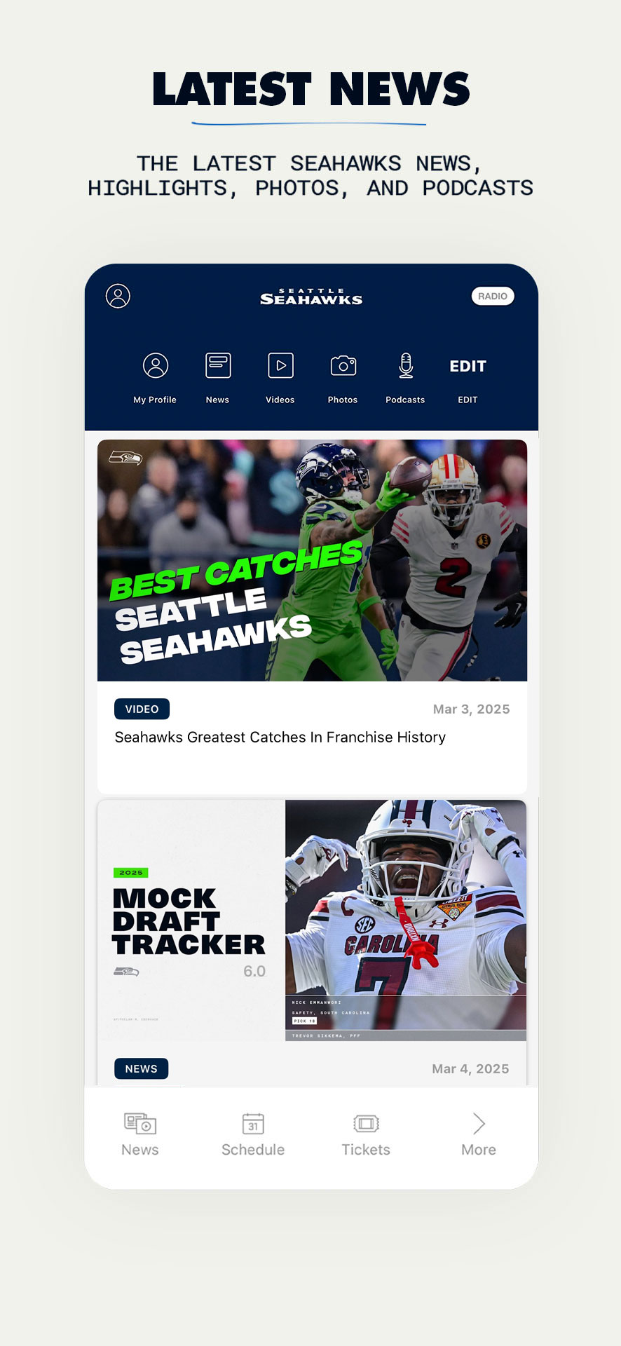 Seattle Seahawks Mobile APK screenshot