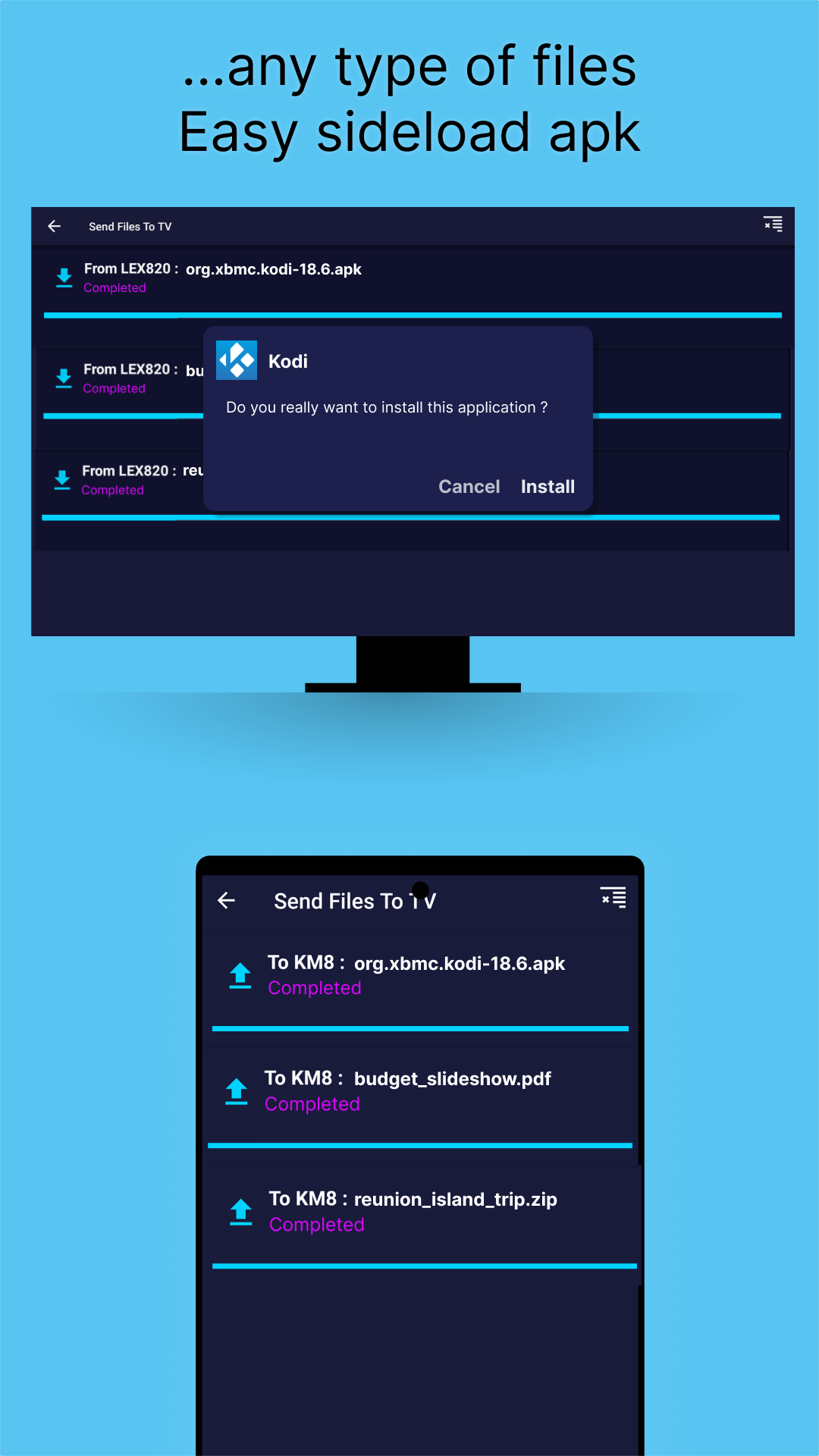 Send files to TV screenshot