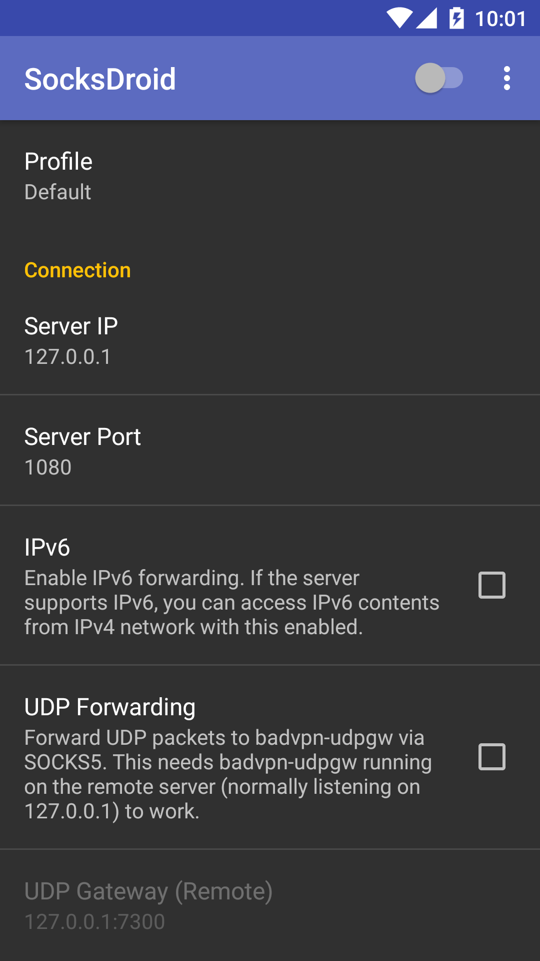 SocksDroid screenshot