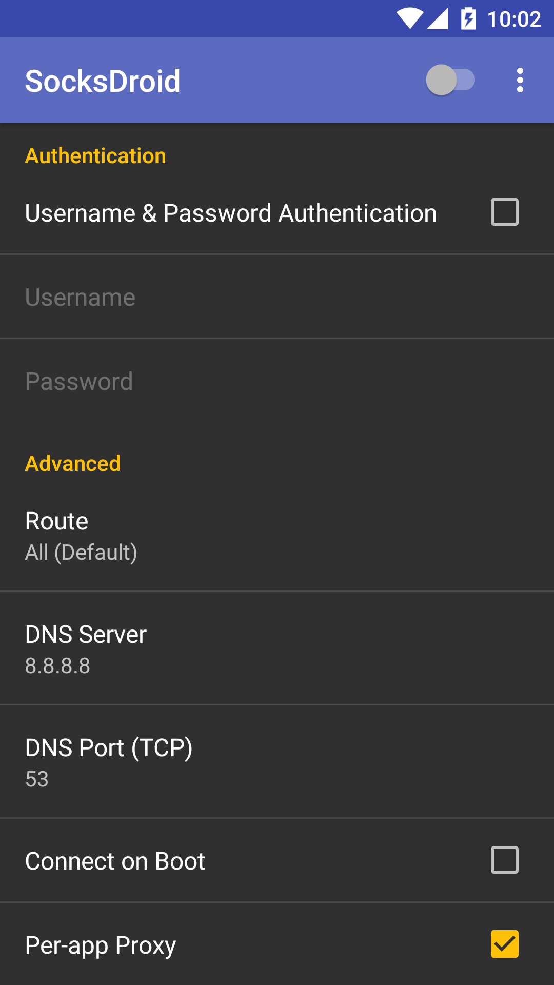 SocksDroid screenshot