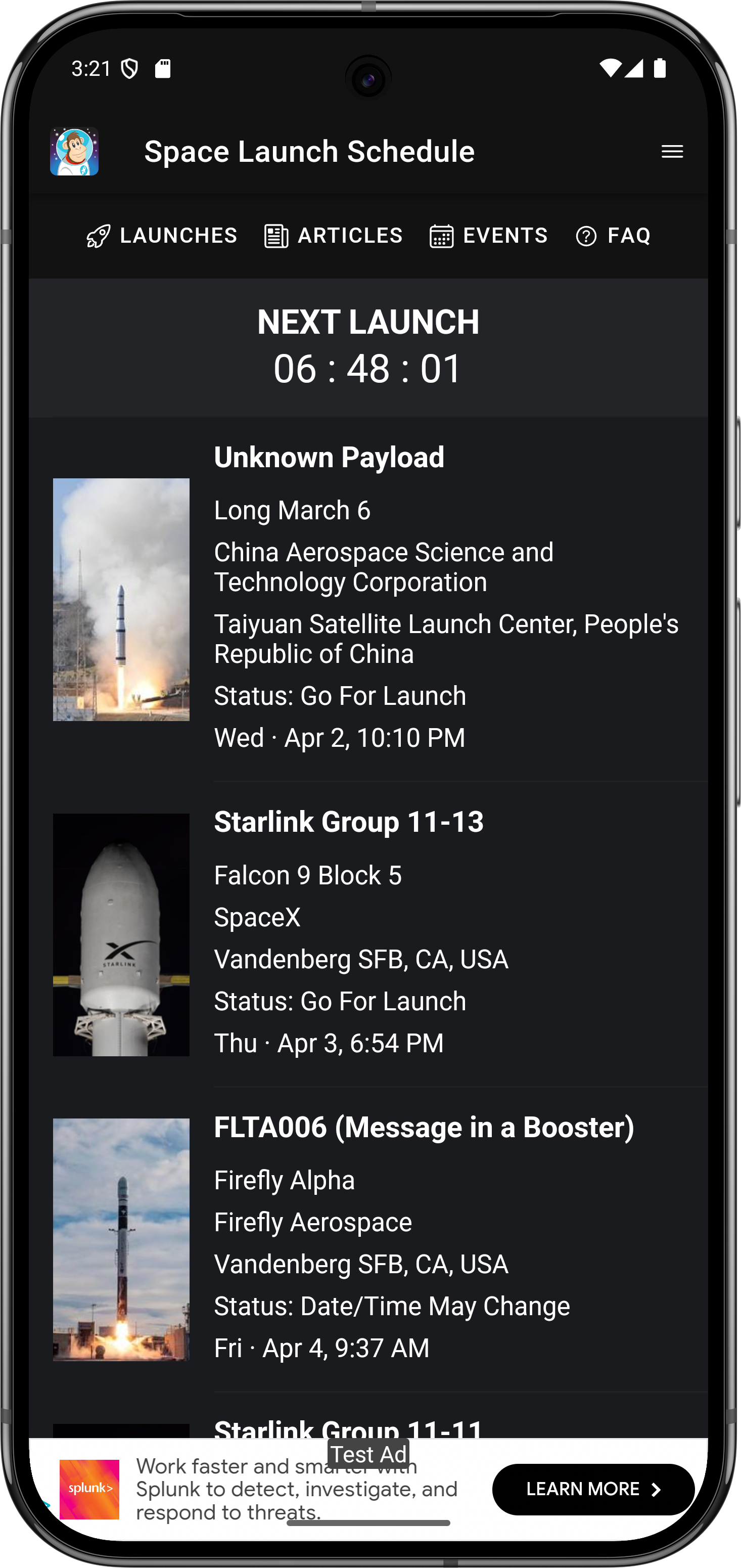 Space Launch Schedule APK screenshot