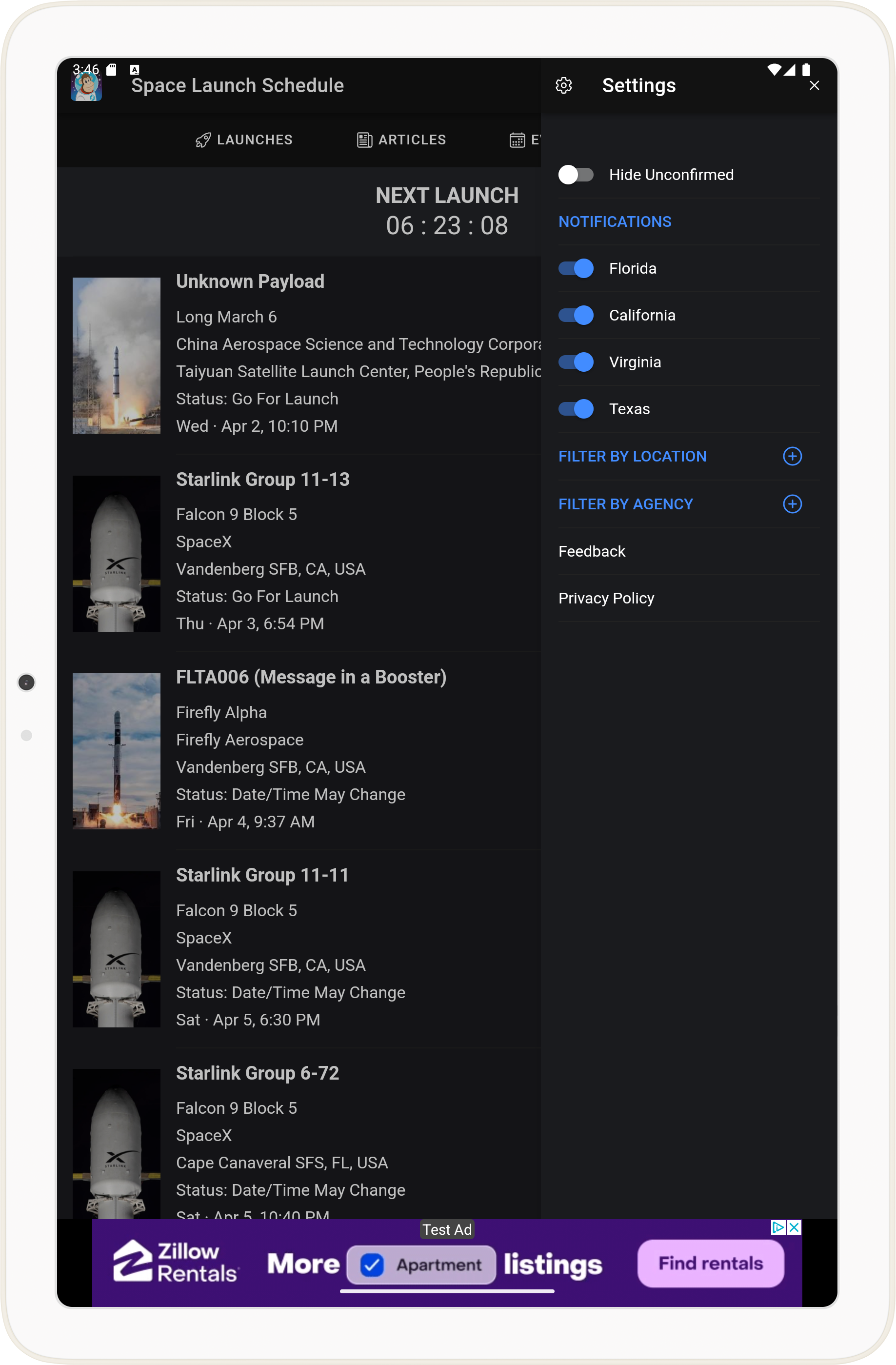 Space Launch Schedule APK screenshot