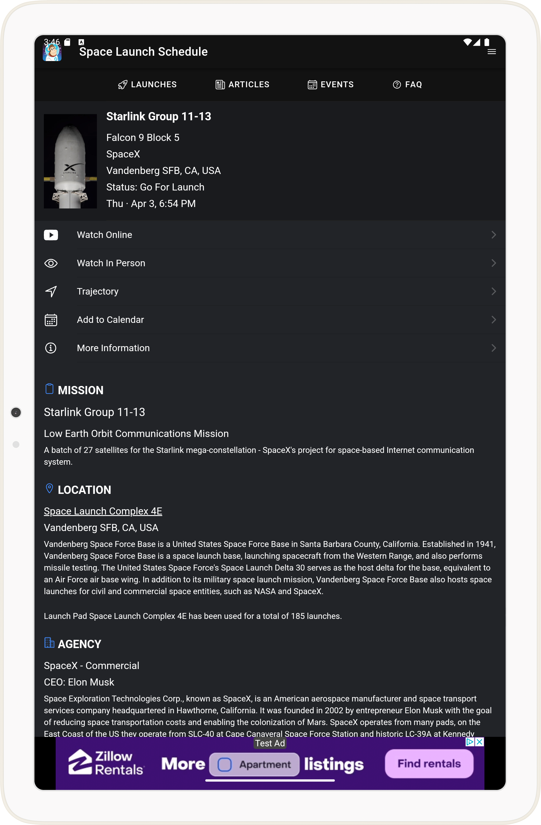 Space Launch Schedule APK screenshot