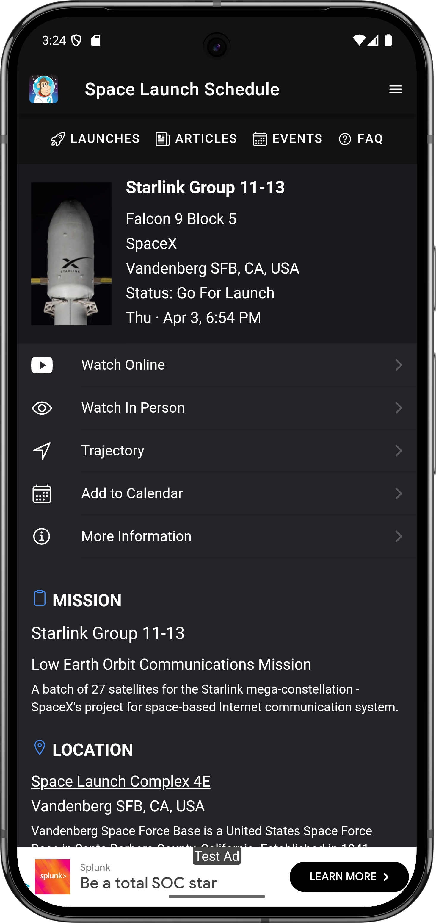 Space Launch Schedule APK screenshot