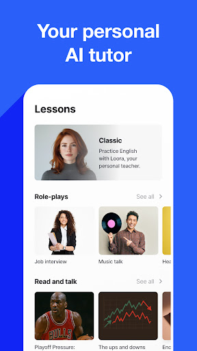 Speak English with Loora AI APK screenshot