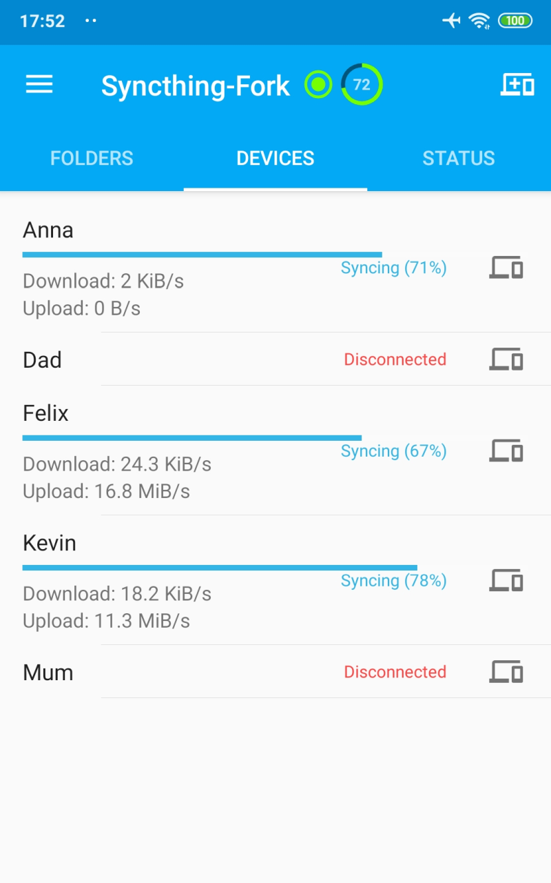 Syncthing-Fork screenshot