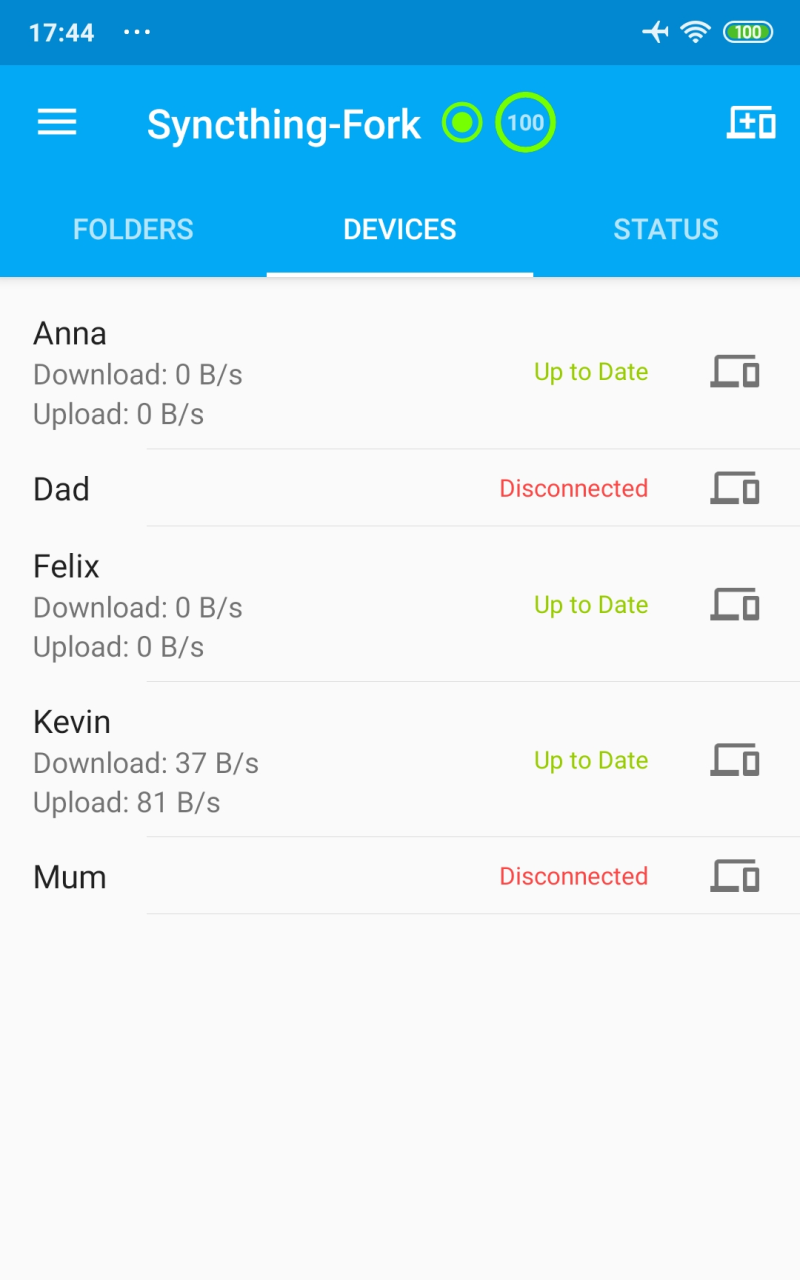 Syncthing-Fork screenshot