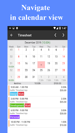 Timesheet - Work Hours Tracker APK 2