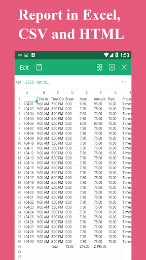 Timesheet - Work Hours Tracker APK 4