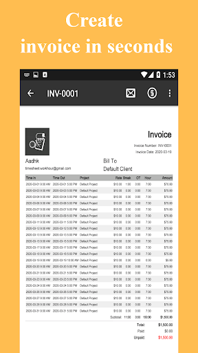 Timesheet - Work Hours Tracker APK 5