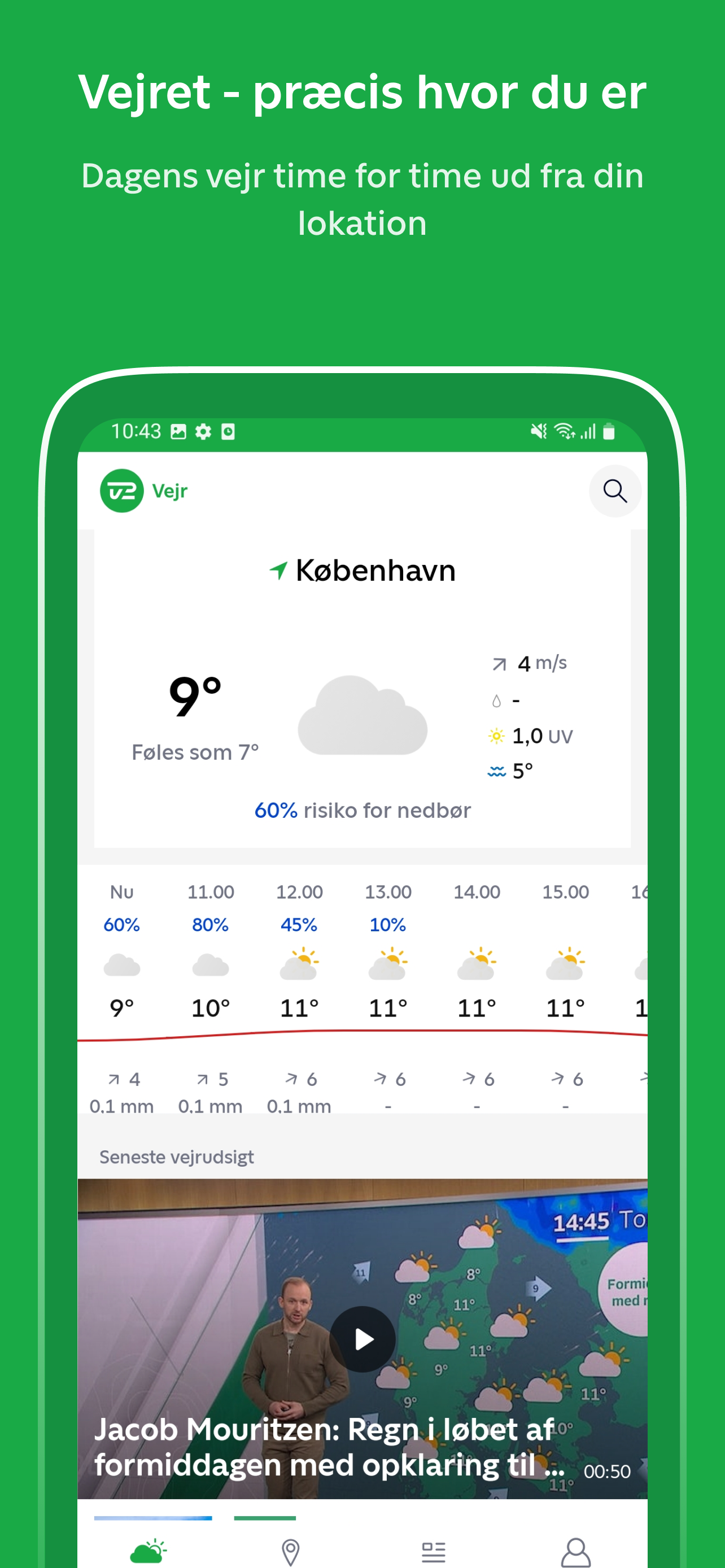 TV 2 Vejr - dagens vejrudsigt APK screenshot