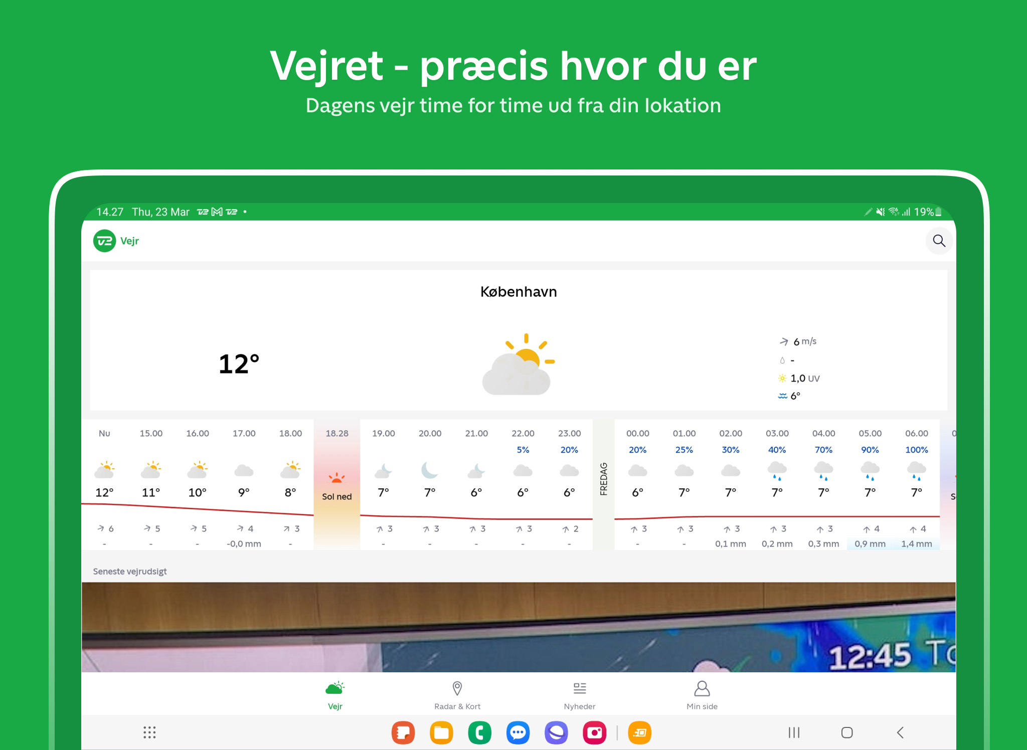 TV 2 Vejr - dagens vejrudsigt APK screenshot