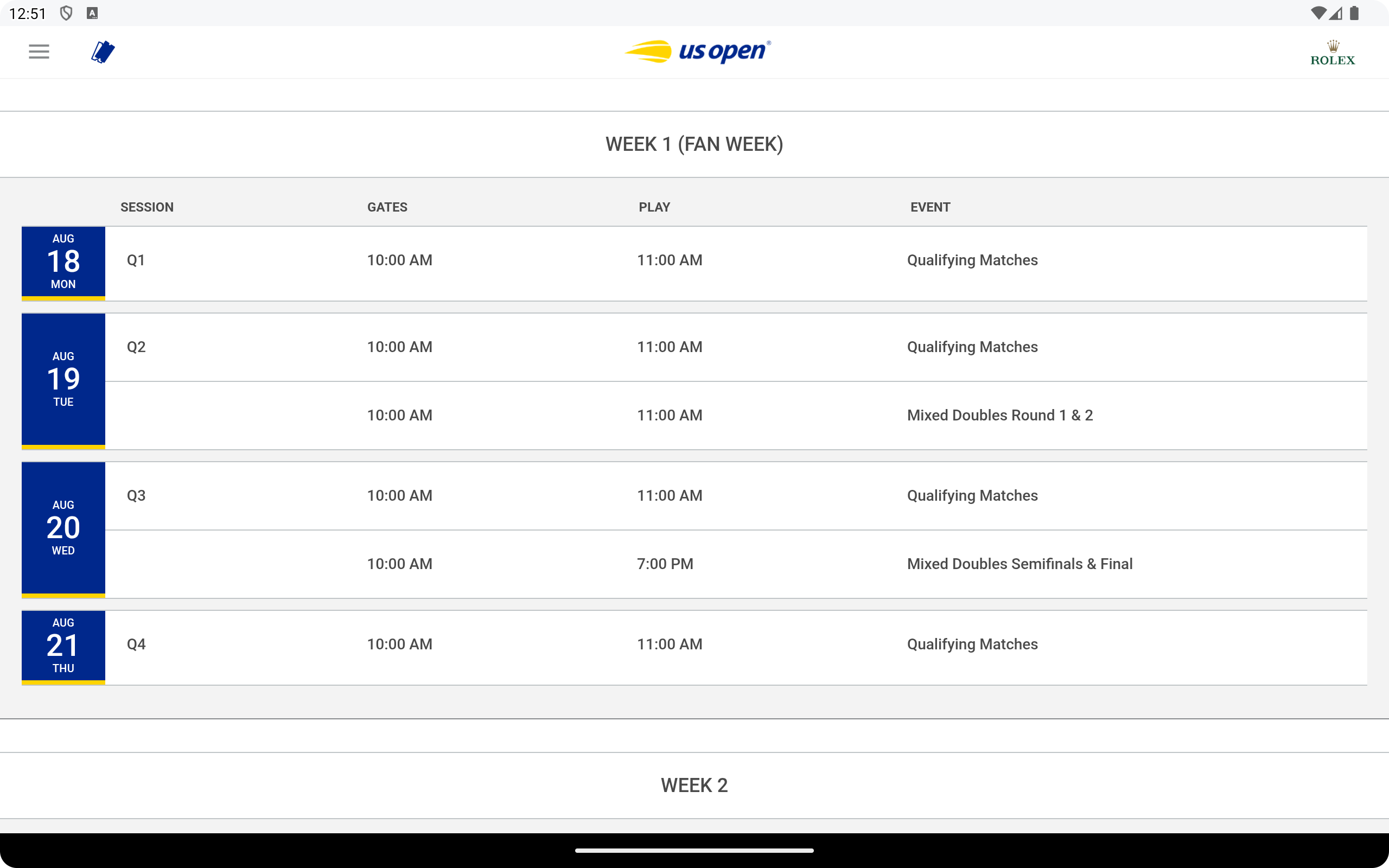 US Open Tennis Championships APK screenshot