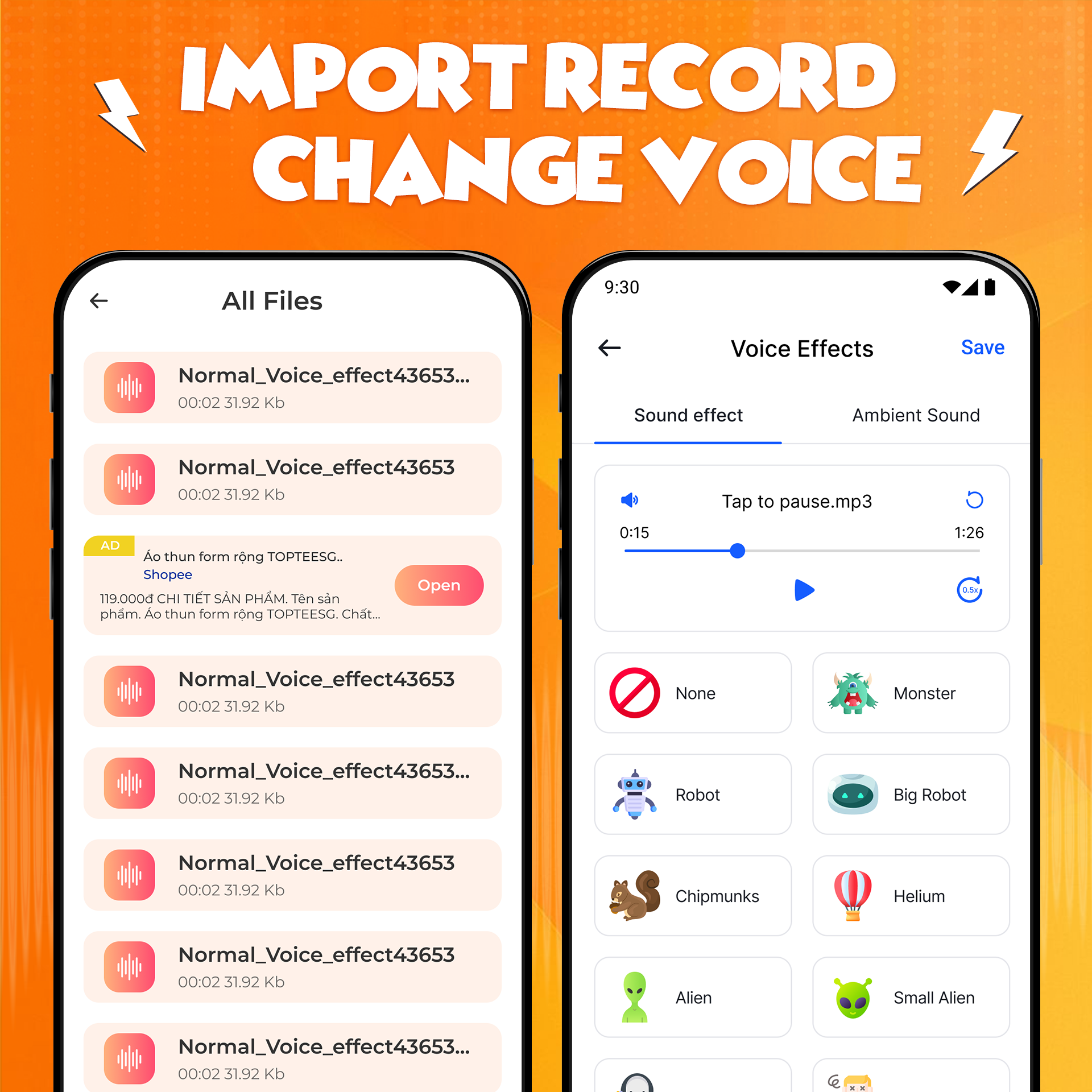 Voice Changer & Sound Effects APK screenshot