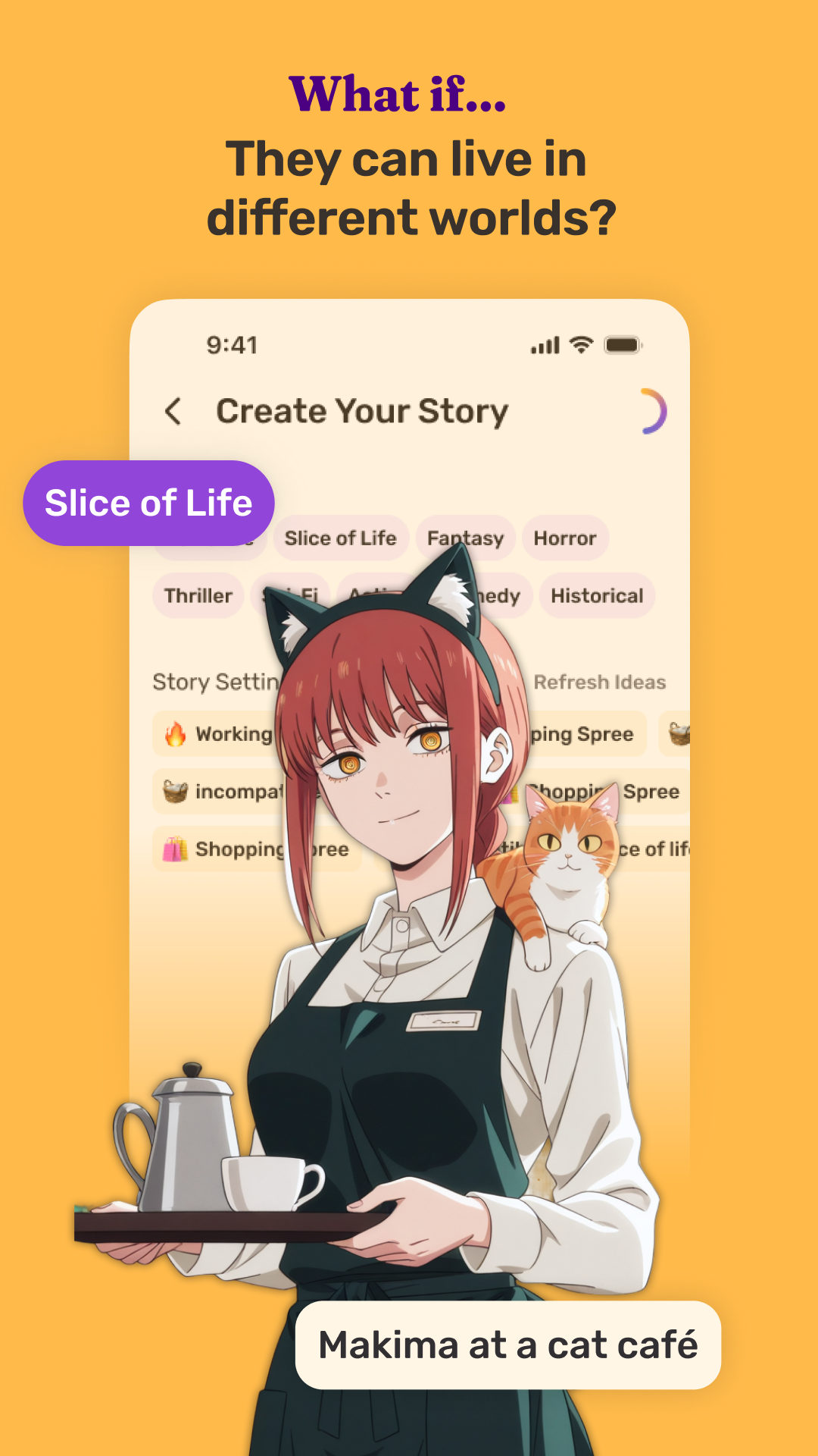 WhatIf: Create Anime Fanfic APK screenshot