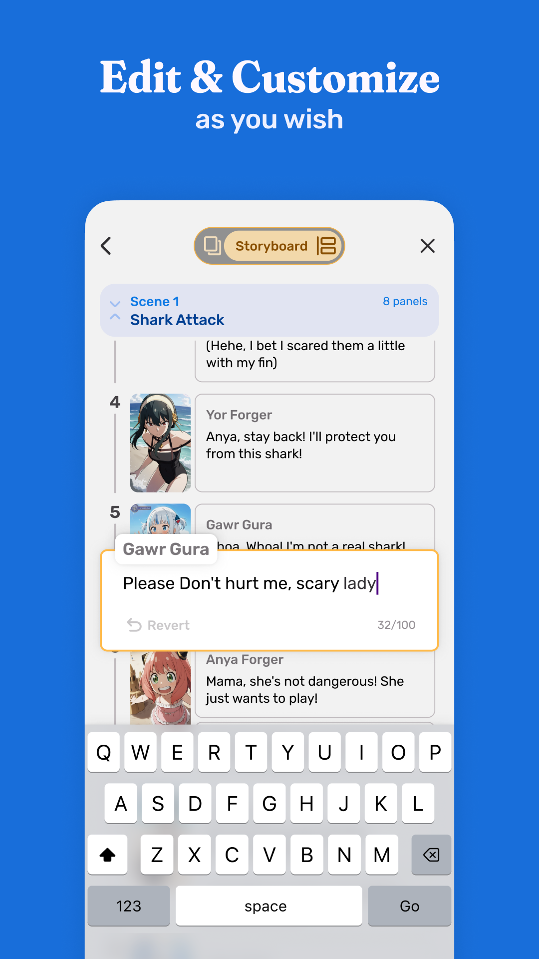 WhatIf: Create Anime Fanfic APK screenshot