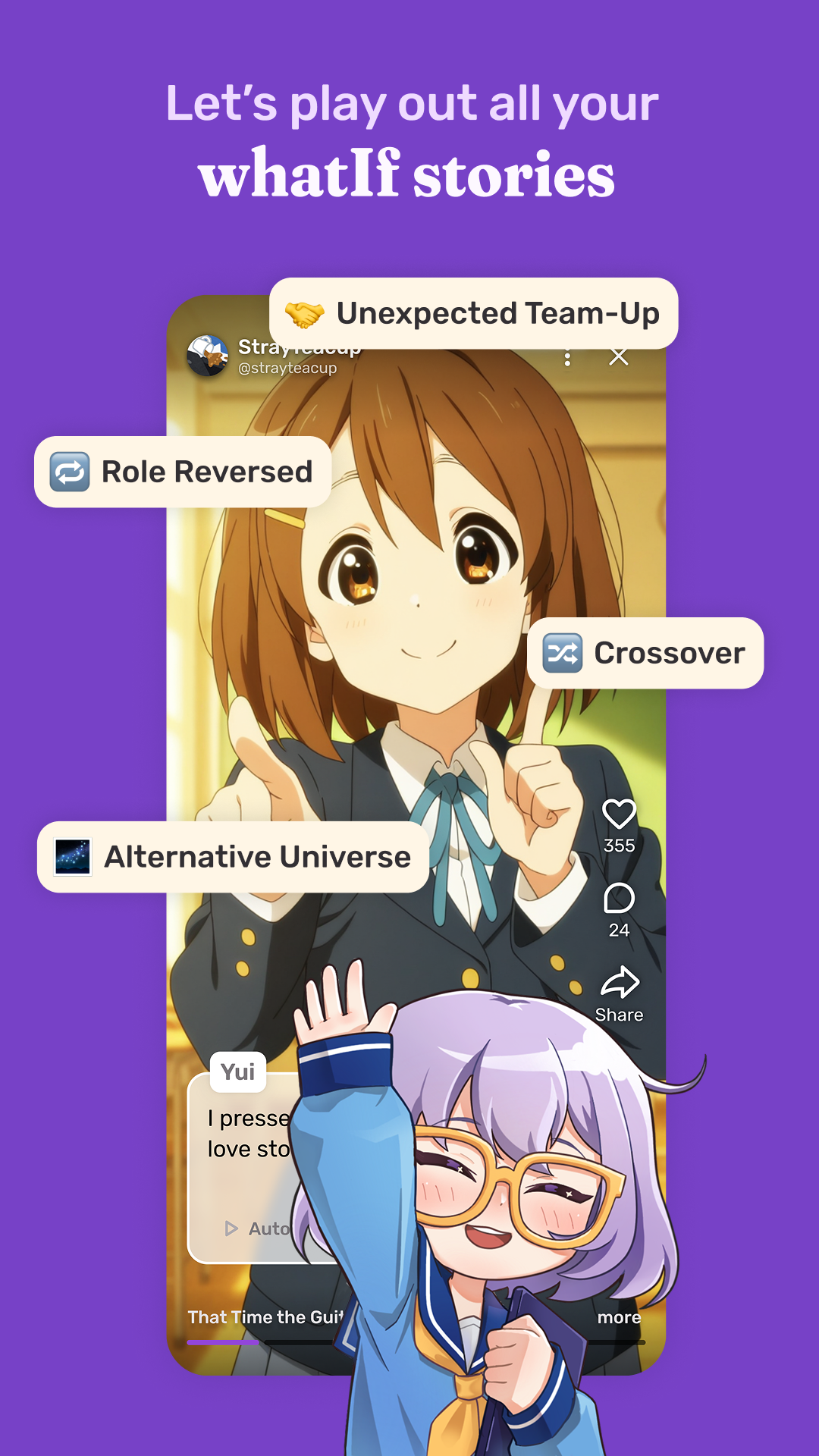 WhatIf: Create Anime Fanfic APK screenshot