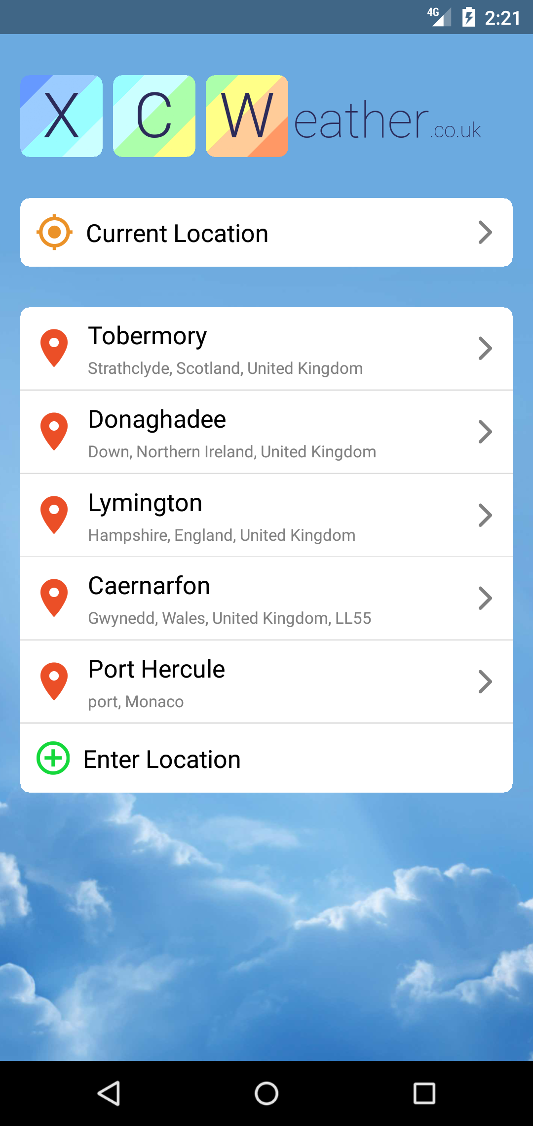 XCWeather APK screenshot