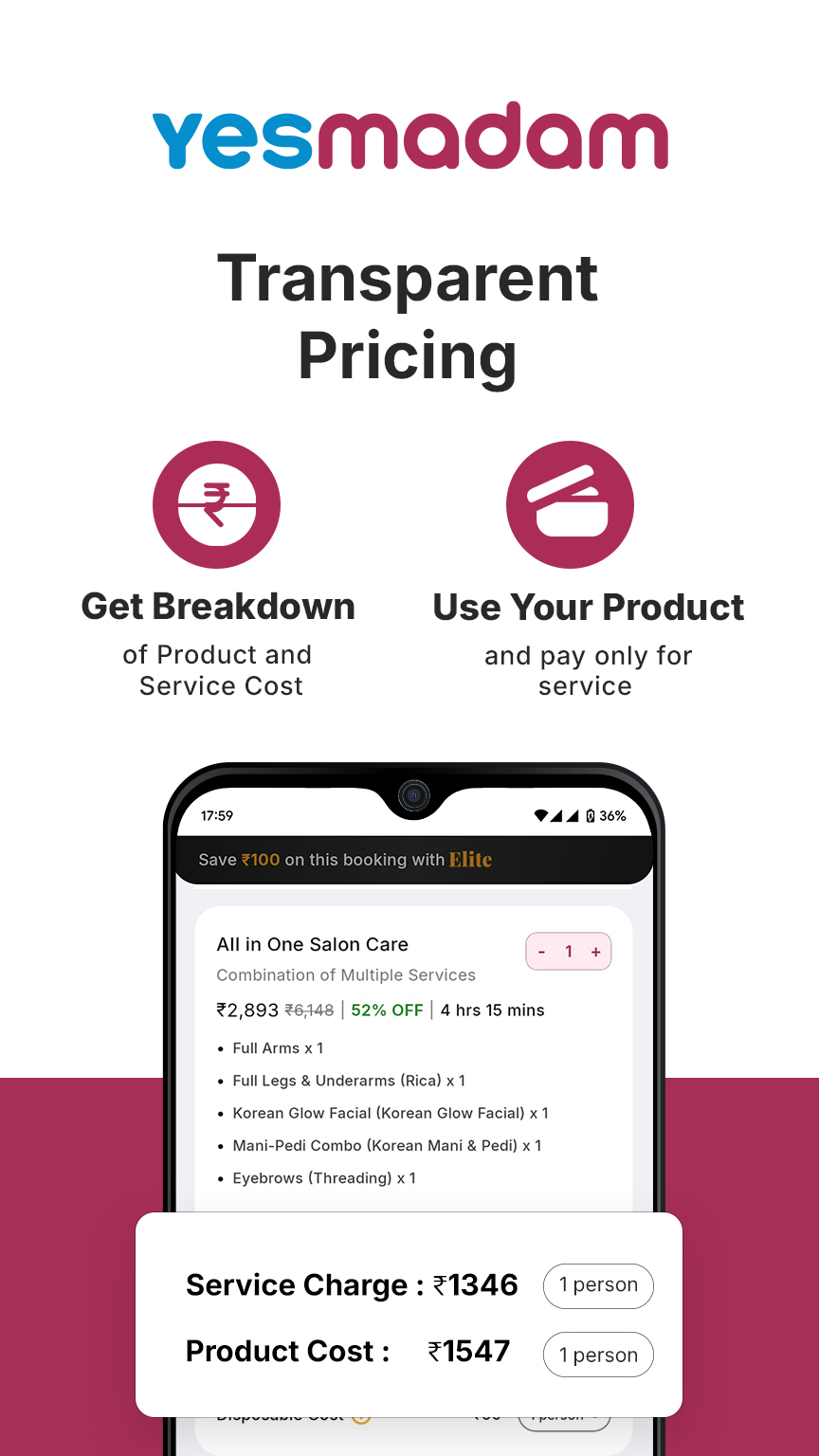 Yes Madam - Salon at Home APK screenshot