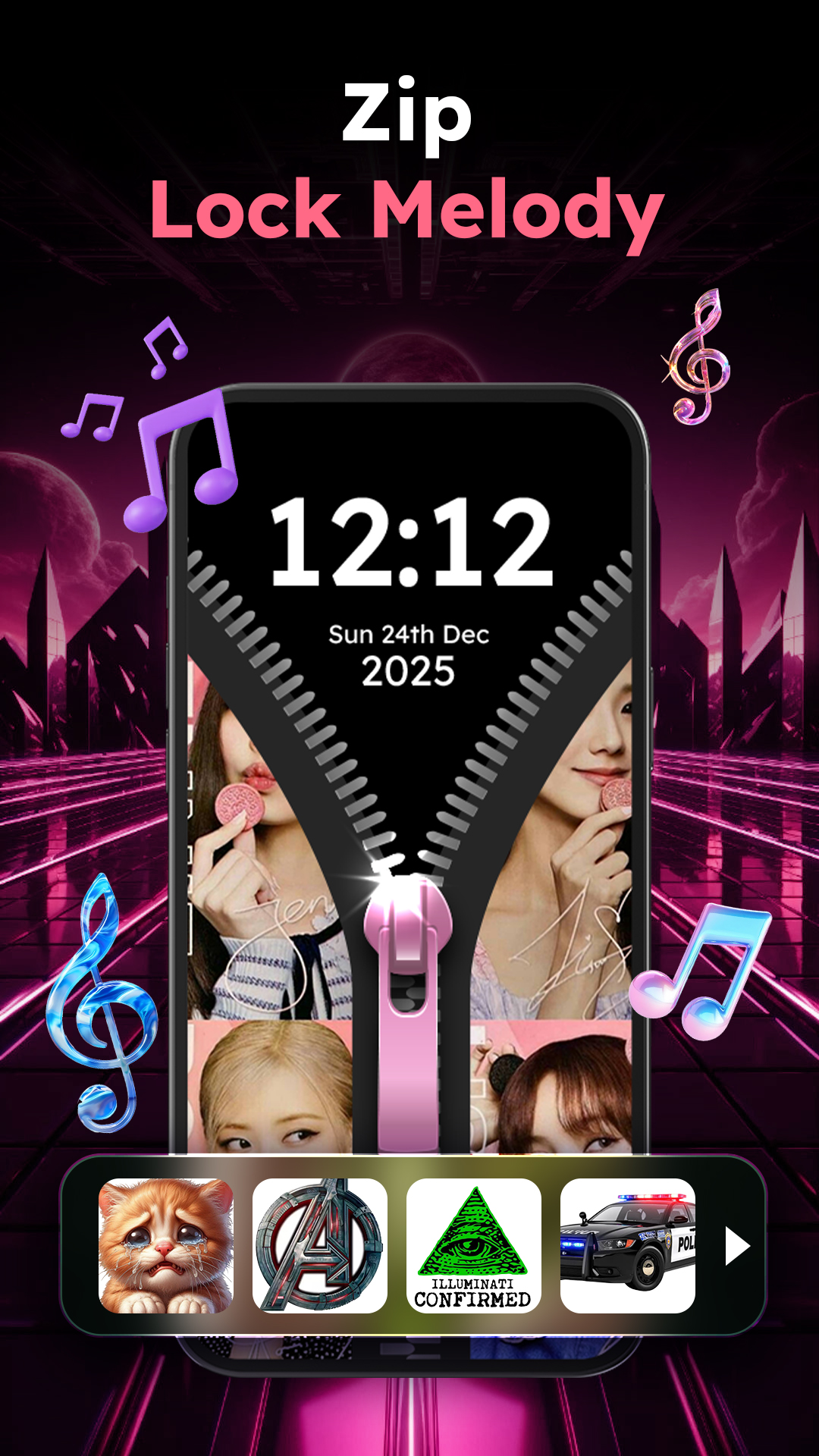 Экран обоев блокировки молнии APK screenshot
