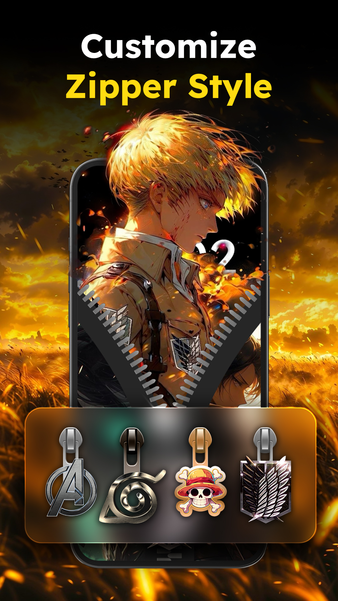 Экран обоев блокировки молнии APK screenshot