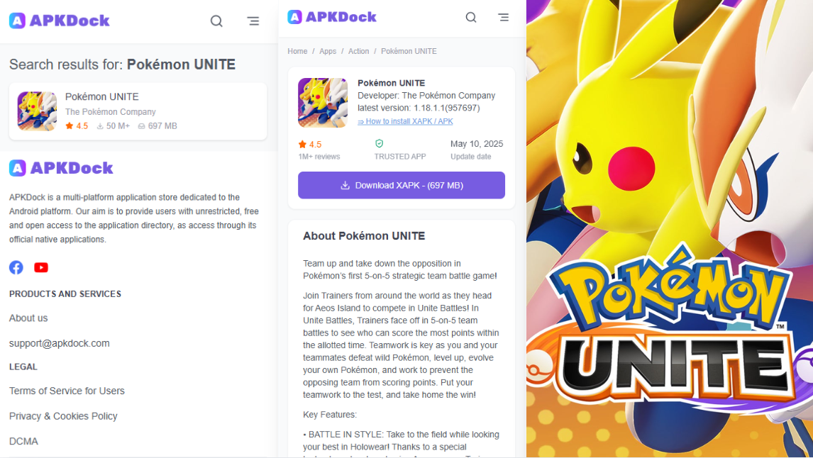 how to download Pokémon UNITE APK