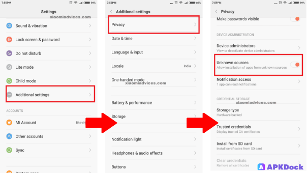 Xiaomi MIUI 7 APK установка