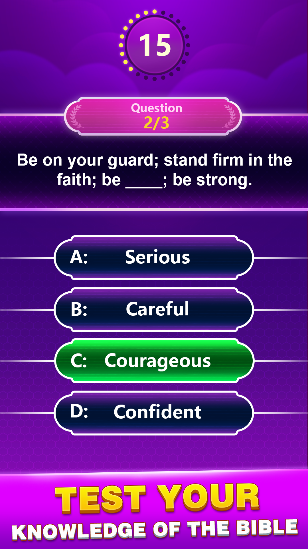 Bible Trivia - Word Quiz Game APK screenshot