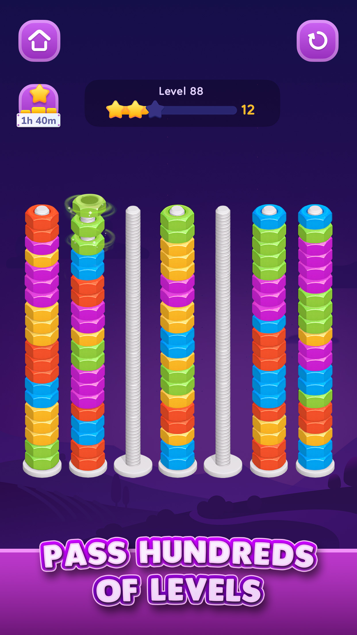 Сортировка цветных гаек APK screenshot
