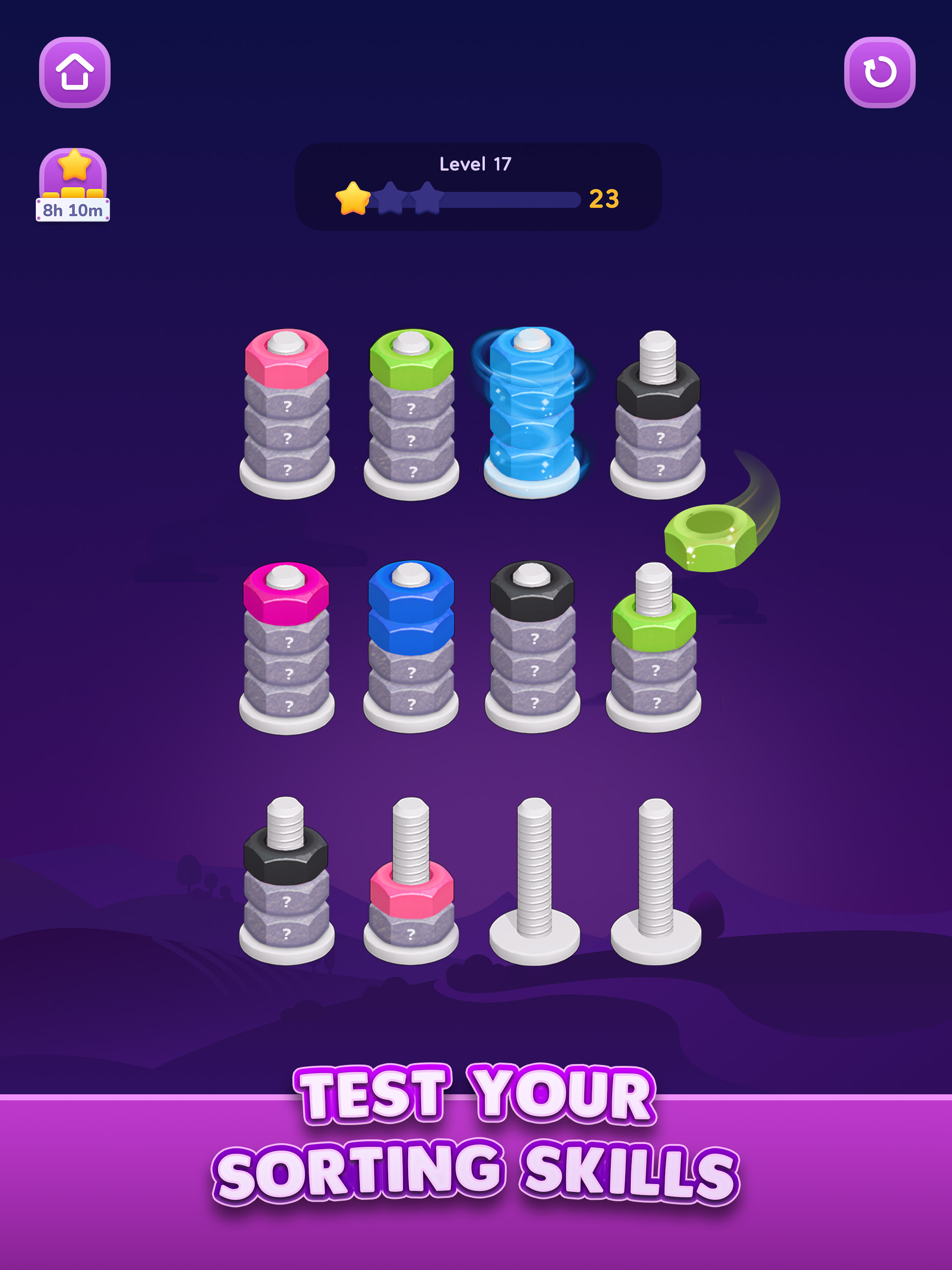 Сортировка цветных гаек APK screenshot