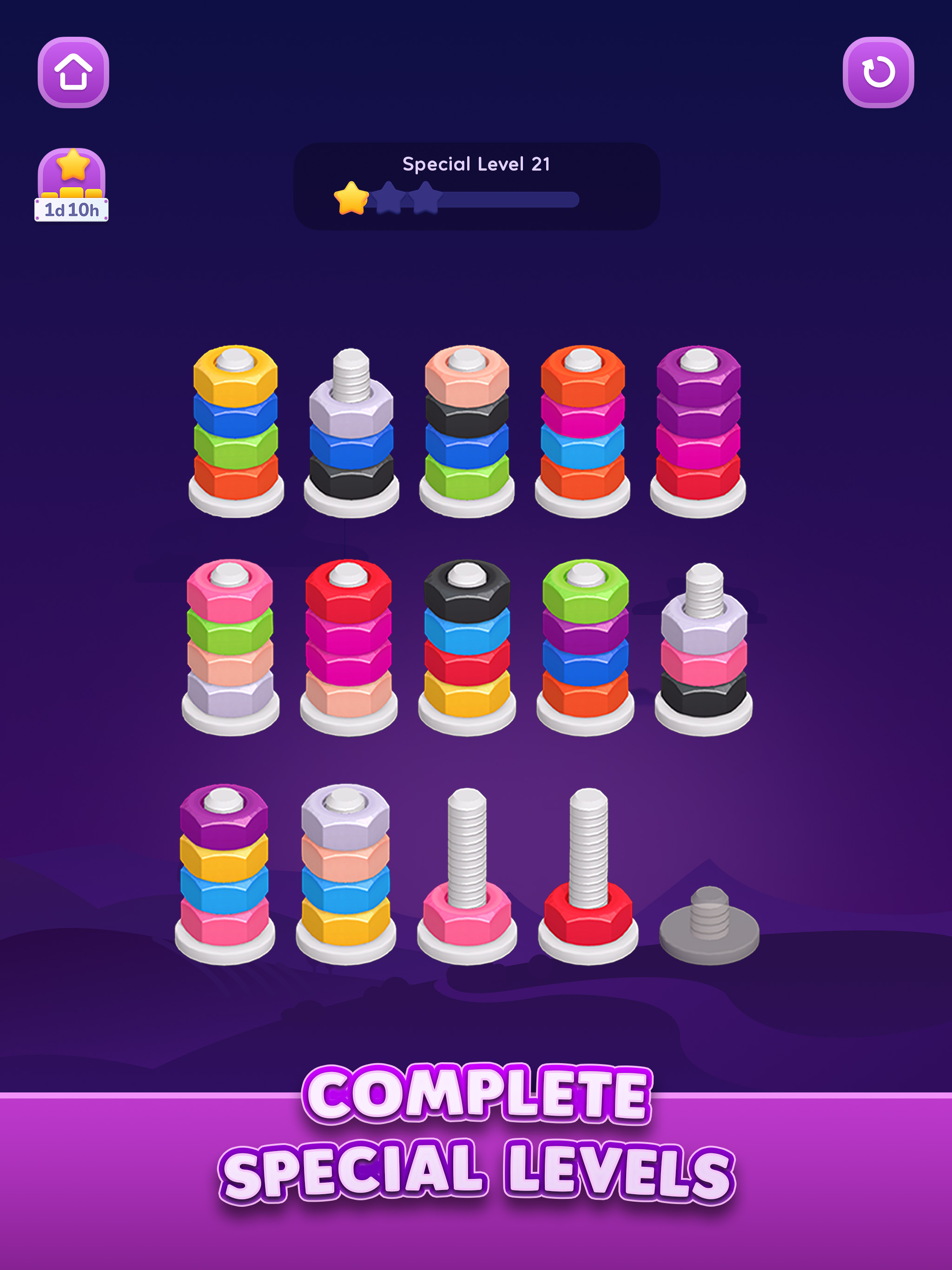 Сортировка цветных гаек APK screenshot