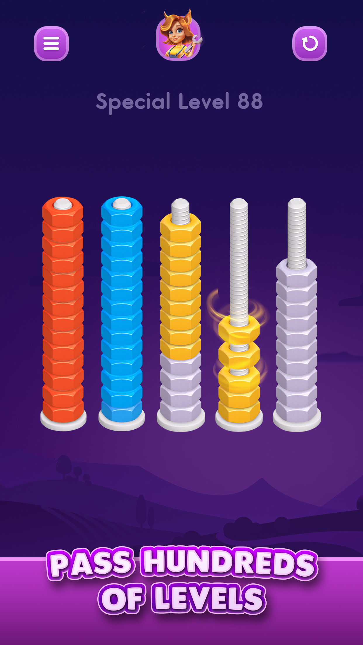 Сортировка цветных гаек APK screenshot