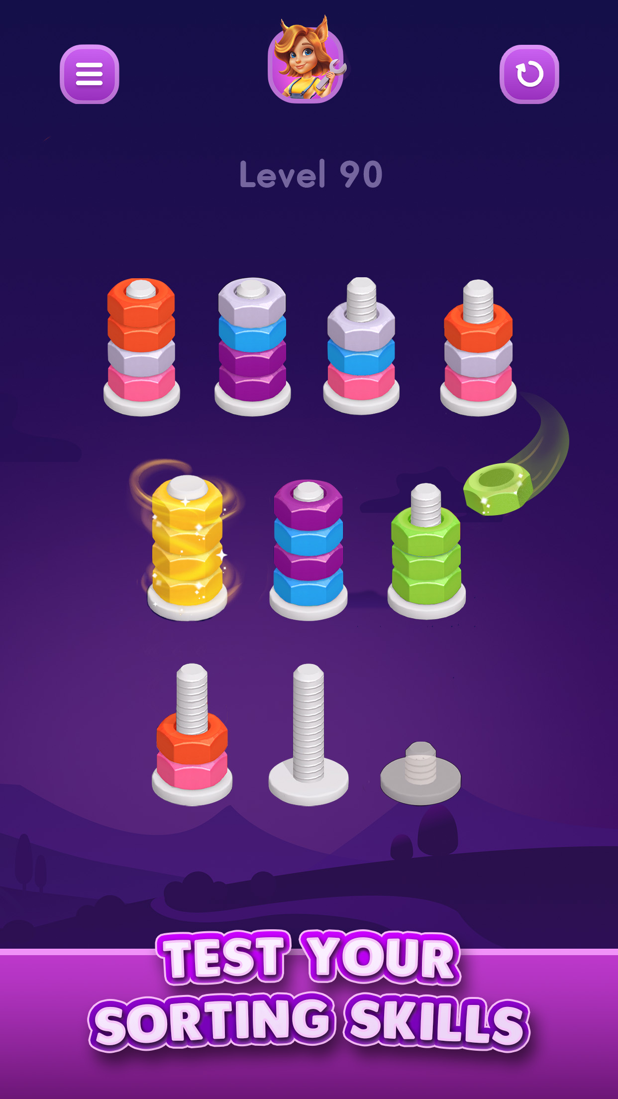 Сортировка цветных гаек APK screenshot