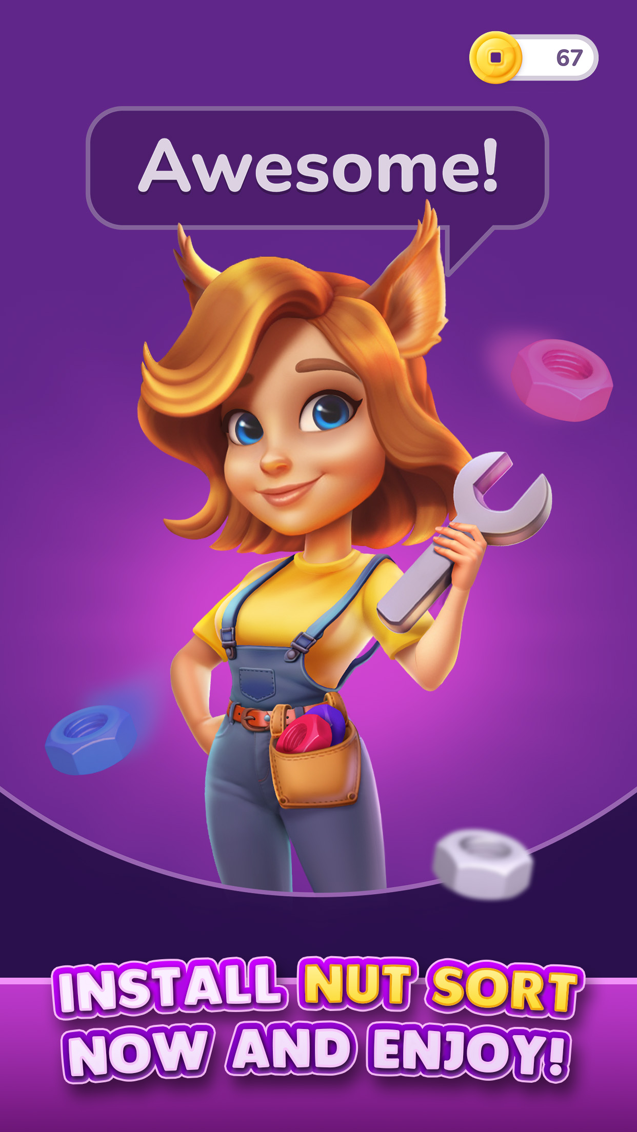Сортировка цветных гаек APK screenshot