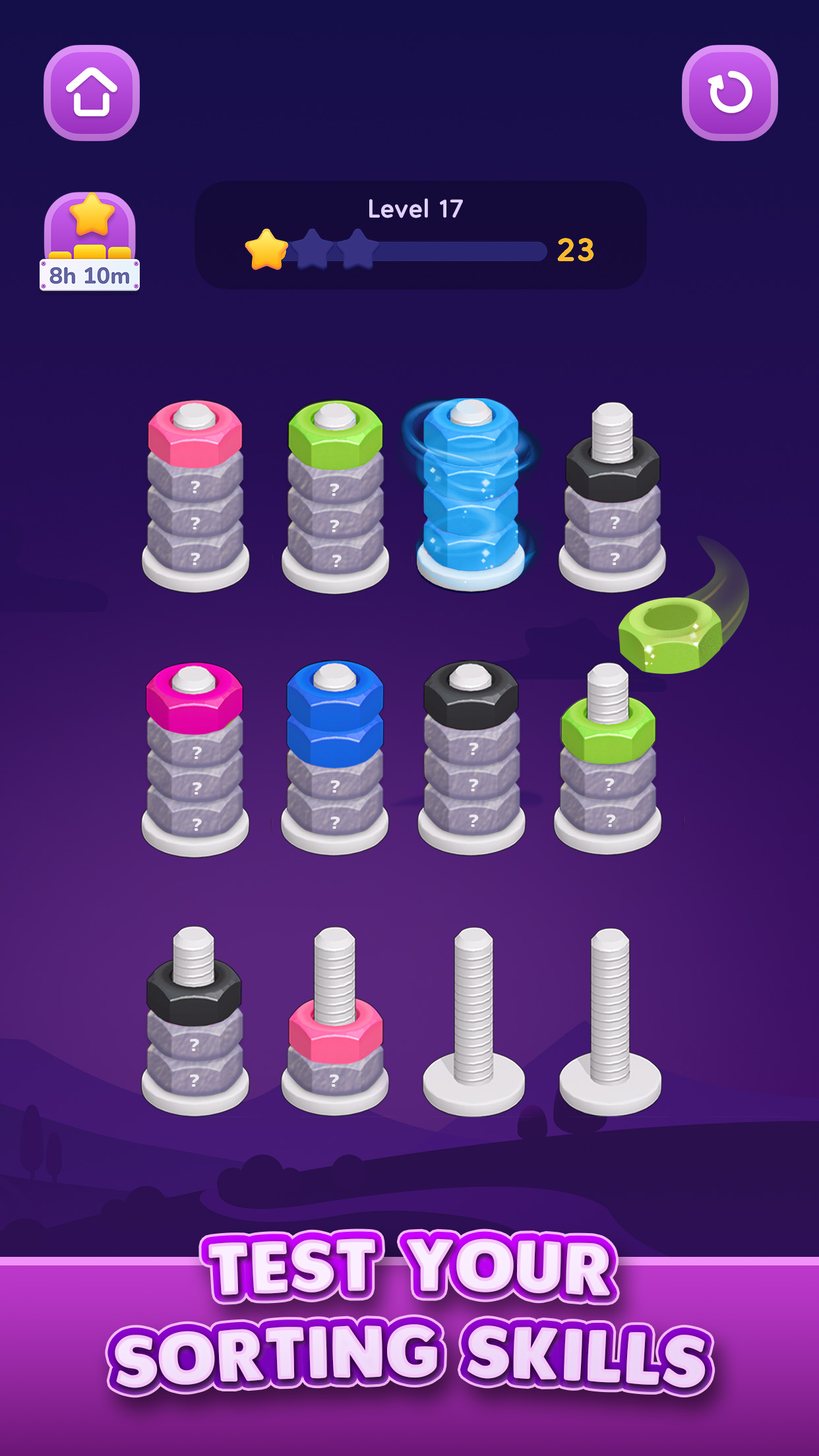Сортировка цветных гаек APK screenshot