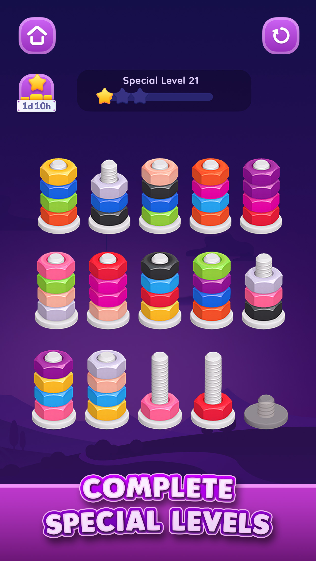 Сортировка цветных гаек APK screenshot