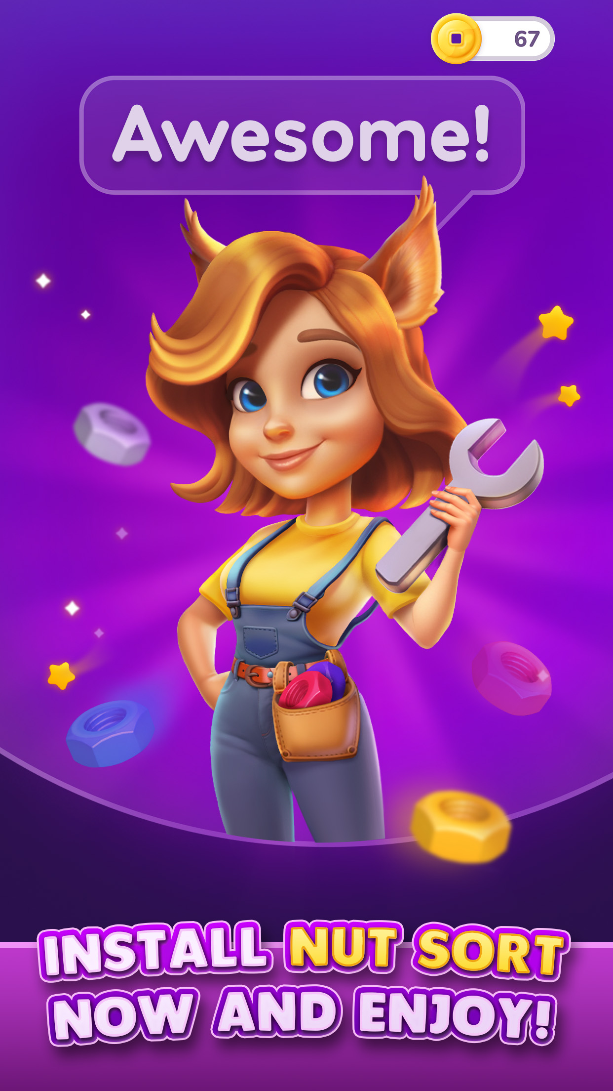 Сортировка цветных гаек APK screenshot