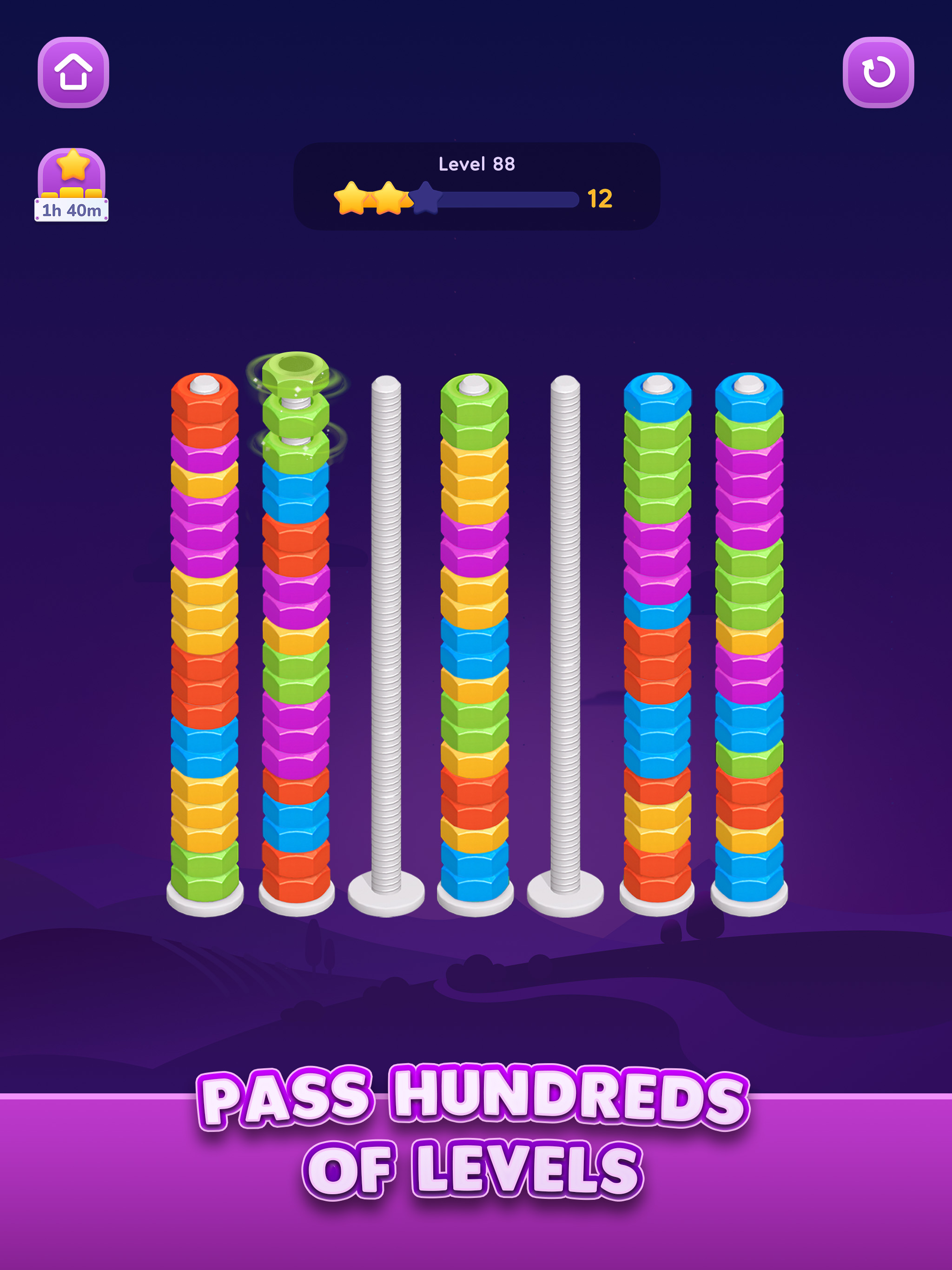 Сортировка цветных гаек APK screenshot