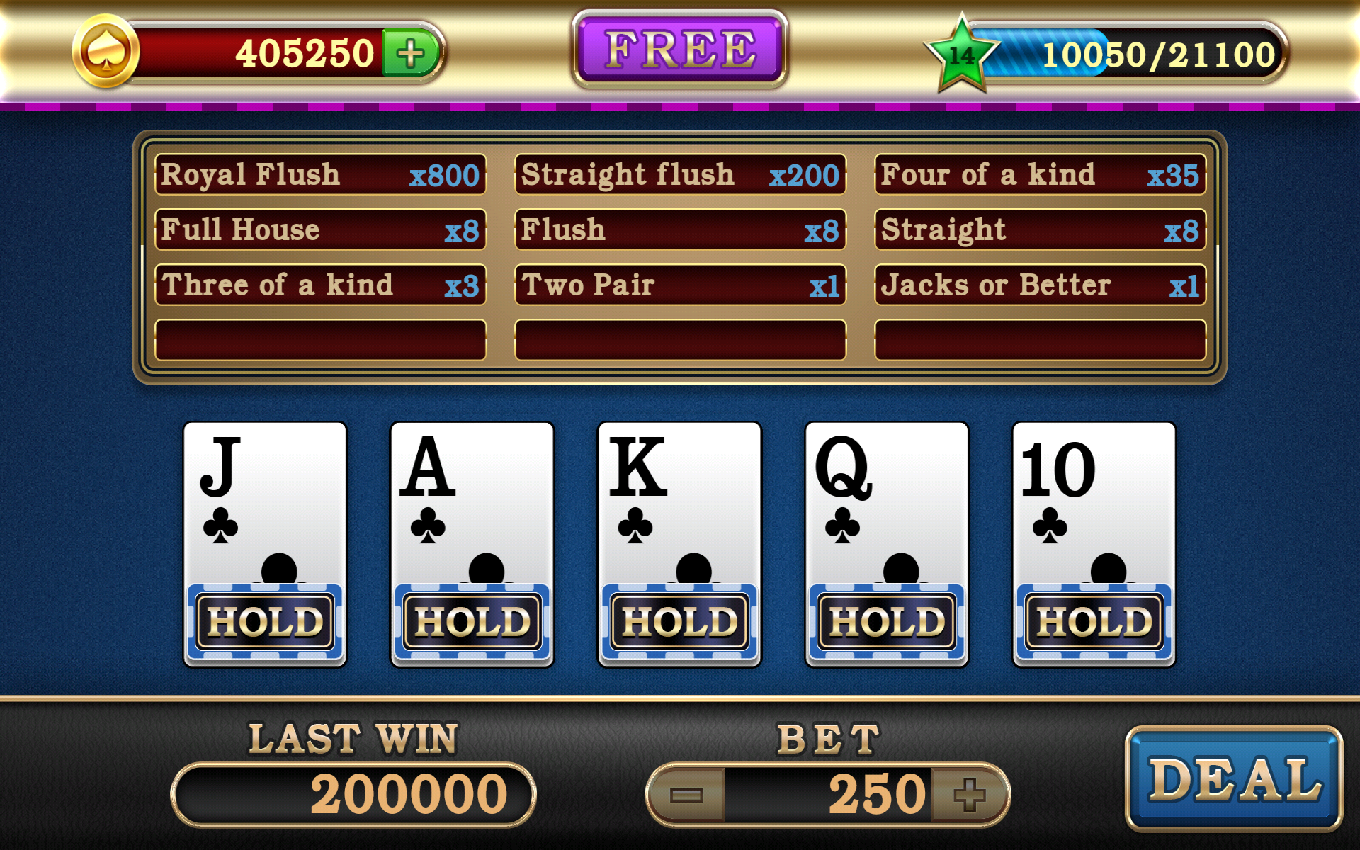 Video Poker screenshot