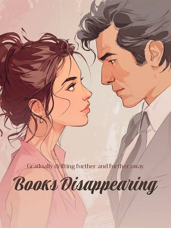 Gradually drifting further and further away, books disappearing.