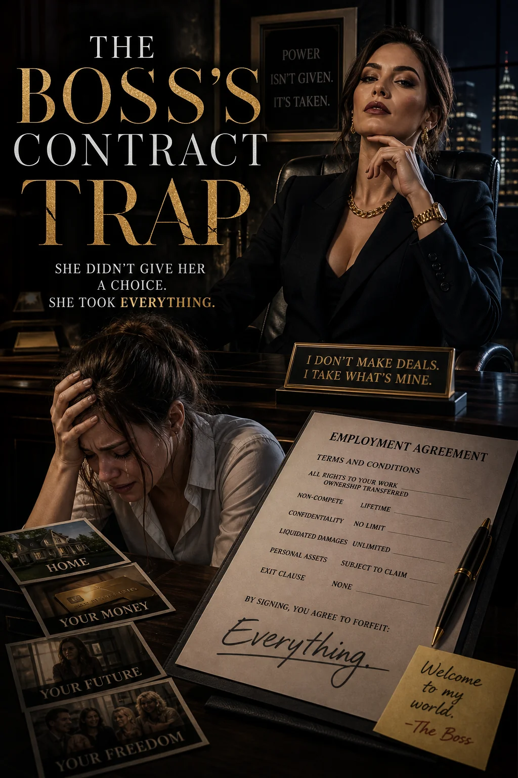 The Boss's Contract Trap: She Took Everything Novel Cover